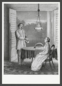 Havelaar komt uit zijn kantoor met een brief (1881), door J.C. Rappard, reproductie
